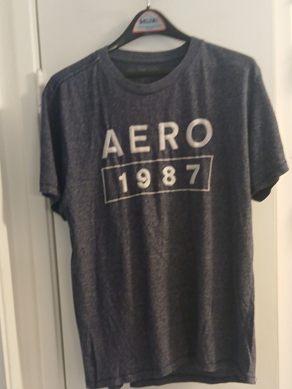Areopostale Heathered  Navy Blue Logo XL Tee